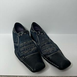 Carlo Morandi Men's Blue Denim Jean Slip-on Loafer Shoes size 11M stock#00370054